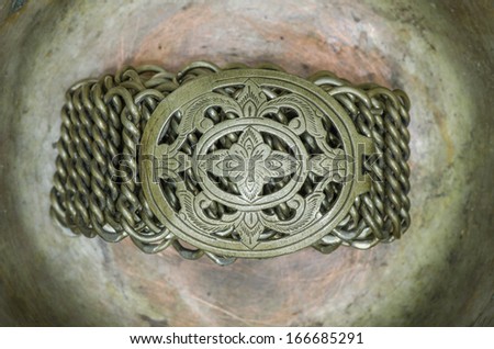 old silver antique belt