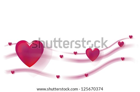Heart with curved lines.