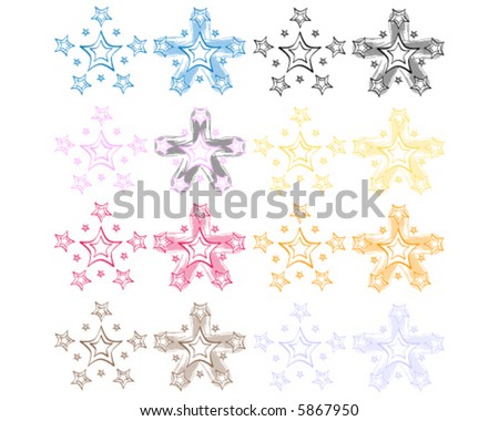 stock vector Star shaped patterns