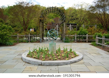 WASHINGTON, DC - MAY 4, 2014: Gardens at the US National Arboretum, about 500,000 people visit the arboretum each year.