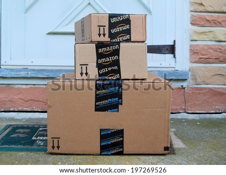 MARYLAND USA JUNE 3 2014 Image of an Amazon packages Amazon is an online company and is the largest retailer in the world MARYLAND USA JUNE 3 2014 Image of an Amazon packages Amazon is an online company and is the largest retailer in the world