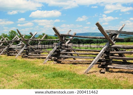 Split rail fence at Antietam Battlefield