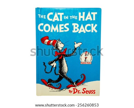HAGERSTOWN, MD - FEBRUARY 26, 2015:  Image of The Cat in the Hat Comes Back book by Dr. Seuss.   Dr. Seuss is widely know for his children\'s books.