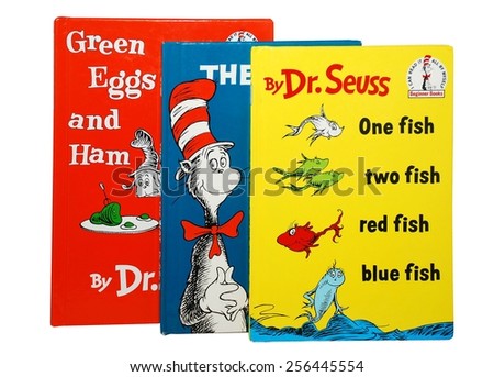 HAGERSTOWN, MD - FEBRUARY 26, 2015:  Image of several best selling books by Dr. Seuss.   Dr. Seuss is widely know for his children\'s books.
