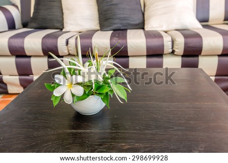 flower and sofa