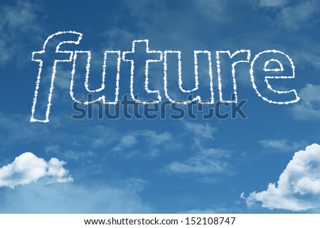 Amazing Future text on clouds