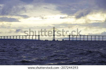 The Manaus Iranduba Bridge (called Ponte Rio Negro in Brazil) is a bridge over the Rio Negro with 3595 meters of length that links the cities of Manaus and Iranduba. It was opened on Oct 24, 2011