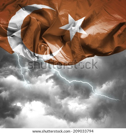 Turkey waving flag on a bad day