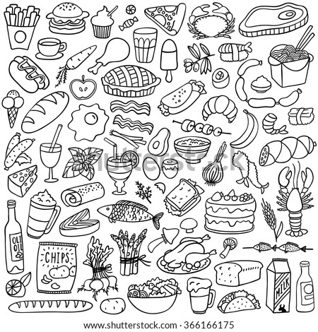 food doodles set