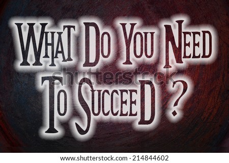 What Do You Need To Succeed Concept idea