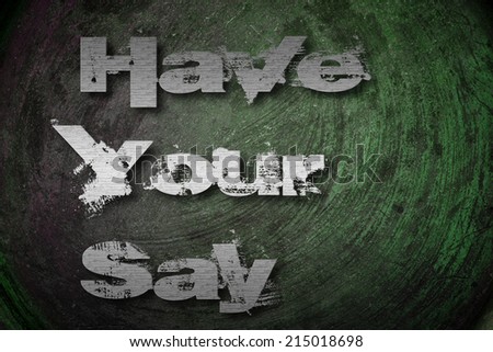 Have Your Say Concept text on background