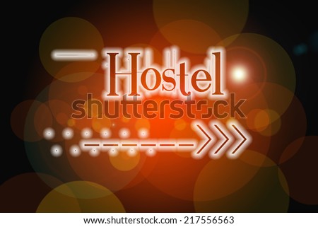 Hostel Concept text on background idea