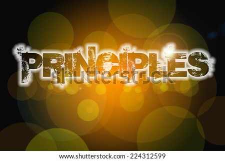 Principles Concept text on background