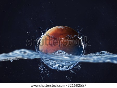 Discovered liquid water on the planet mars, great science discovery. Elements of this image furnished by NASA