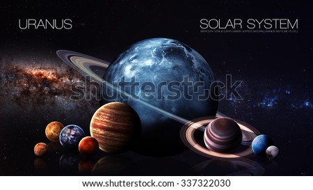 Uranus - 5K resolution Infographic presents one of the solar system planet. This image elements furnished by NASA.