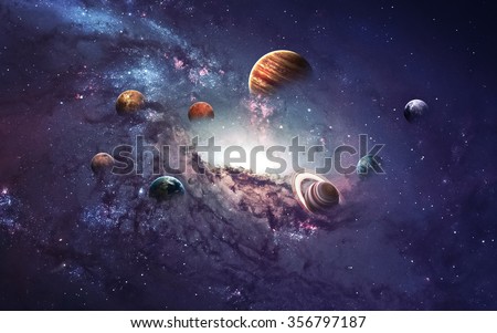 High resolution images presents creating planets of the solar system. This image elements furnished by NASA.