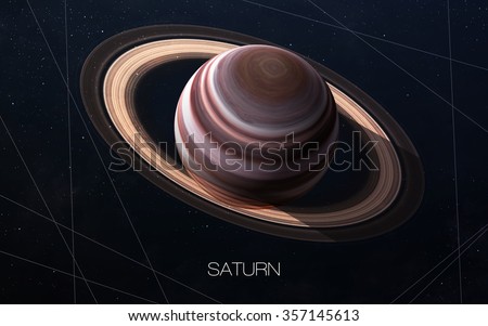 Saturn - High resolution images presents planets of the solar system. This image elements furnished by NASA.