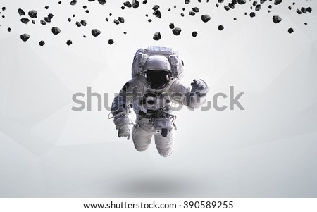 Astronaut in outer space modern art. Elements of this image furnished by NASA.