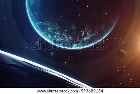 Cosmic art, science fiction wallpaper. Beauty of deep space. Billions of galaxies in the universe. Elements of this image furnished by NASA