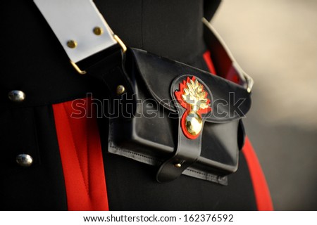 Italian guard of honor military uniform detail