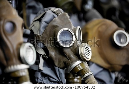 Old gas masks from world war two