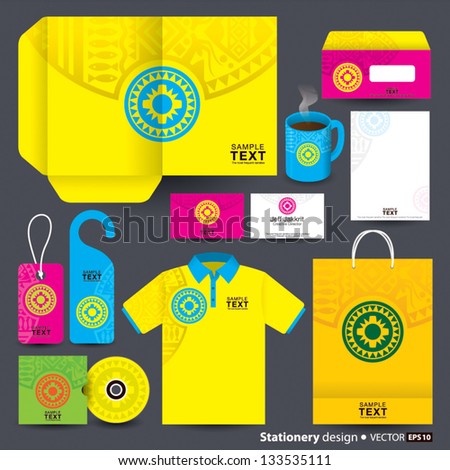 Stationery design set in vector format African art Stationery design set in vector format African art