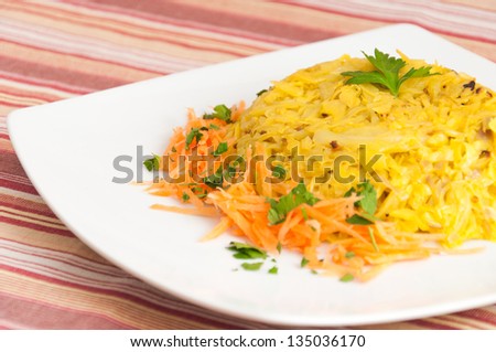 Cooked cabbage Indian style