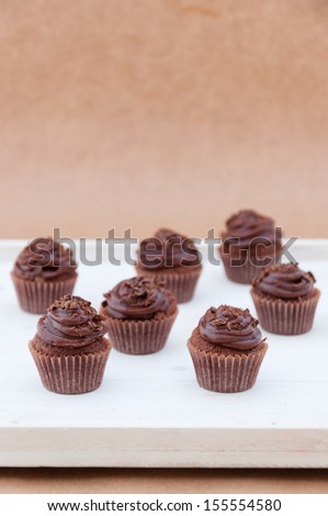 Dark chocolate mini cupcakes