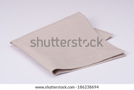 Natural Linen Napkin On White Background Natural Linen Napkin On White Background
