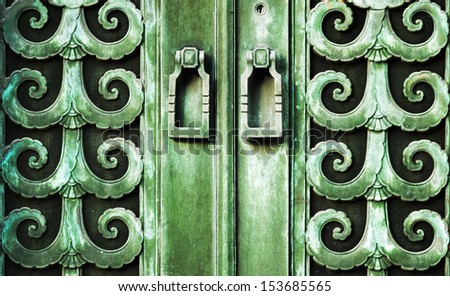 Architectural detail with door pulls