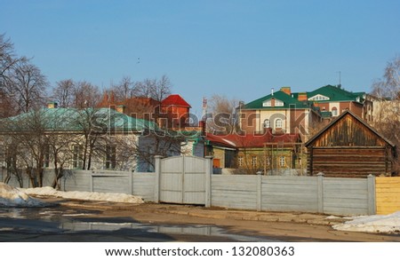 Spring on the streets of Russian provincial town