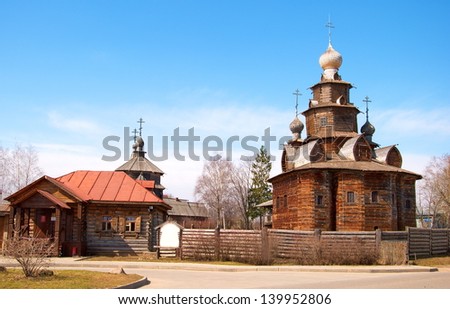 The museum of wooden architecture of the ancient Russian town of Suzdal. Golden Ring of Russia
