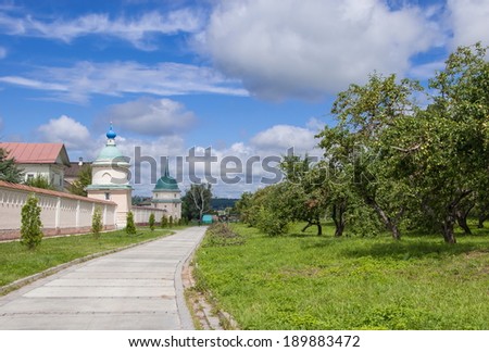 Apple Monastery Garden in Optina Hermitage in Kaluga region