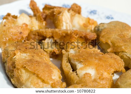Fried salted cod-fish ready for a meal