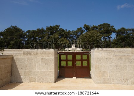 The entrance of Pink Farm WWI Military cemetery, Gallipoli, Turkey