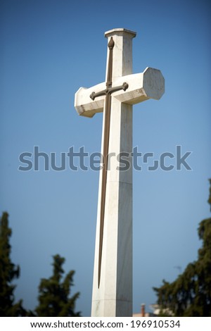 The Cross of Sacrifice, Lembet Road WWI british cemetery, Thessaloniki, Greece