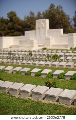 Lancashire landing WWI Military cemetery in Gallipoli area, Turkey