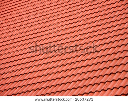 Ceramic roof texture. Roof pattern in perspective.