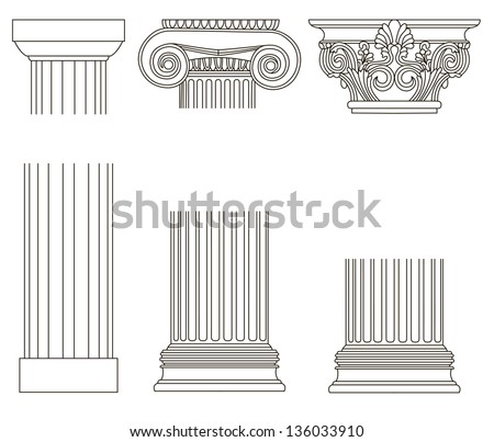 Old-Style Greece Column. Eps10 Vector Illustration