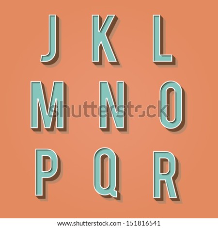 Vintage alphabet Retro type font 3D letters Vintage letters for your design Vector illustration EPS10 Vintage alphabet Retro type font 3D letters Vintage letters for your design Vector illustration EPS10