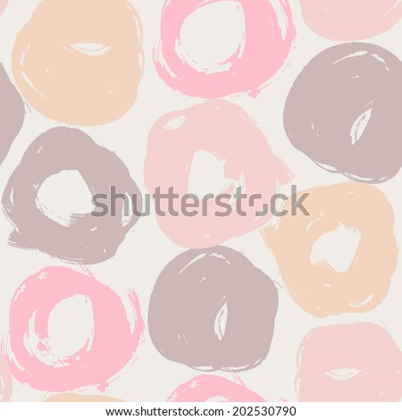 Multicolored abstract background. Seamless pattern with round hand drawn shapes. Hand drawn painted background in pastel colors