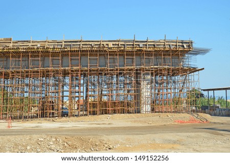 building a big bridge iron construction in progress