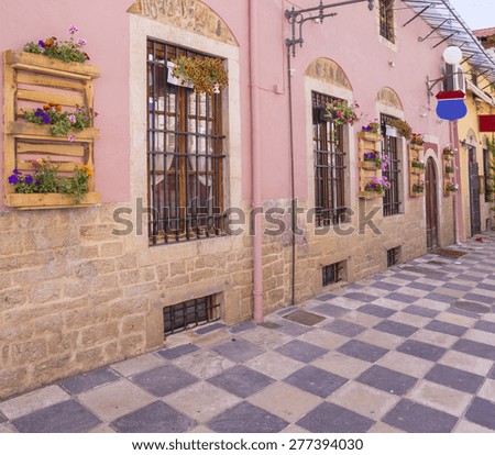 street road in Ioannina - windows flowers - chess patio - Giannena