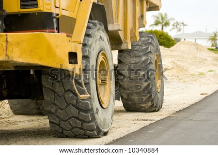 Tires, the rolling part of a dump truck