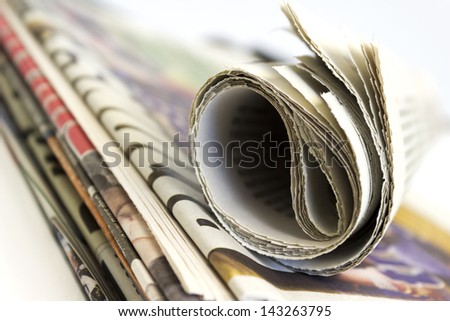 Stack of newspaper shallow depth of field Stack of newspaper shallow depth of field