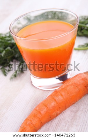 Healthy food - carrots and carrots juice