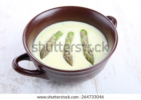 A beautiful light, creamy asparagus soup.