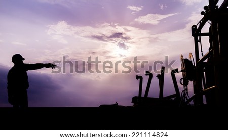 Worker construction silhouette