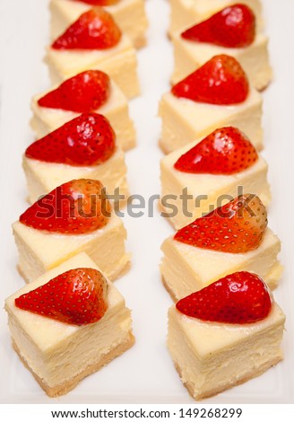 Strawberry Cheese cake on plate