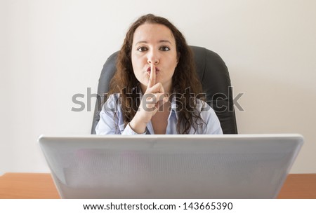 woman asks you to keep a secret that seen in the laptop